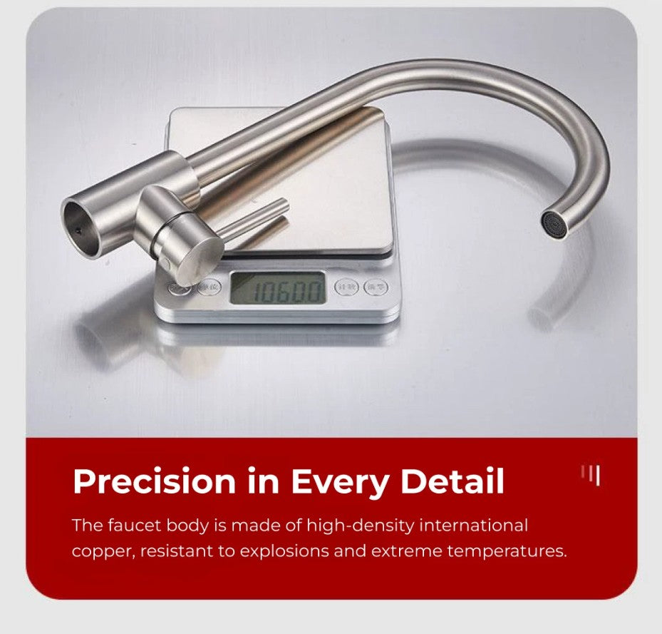 Classic Brushed Stainless Steel High-Arc Kitchen Faucet with Single Lever