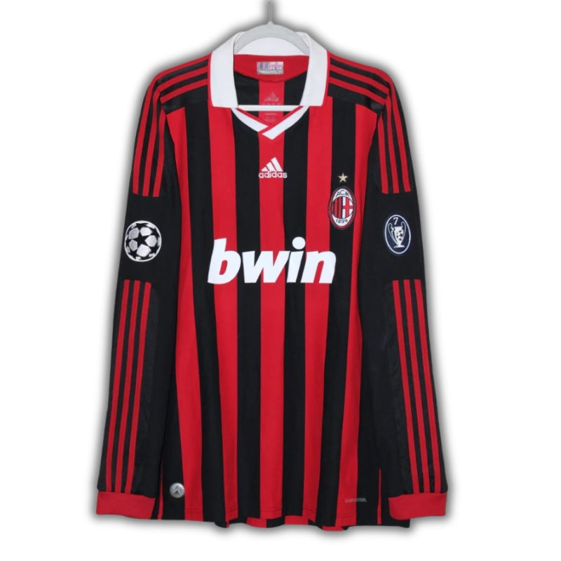 AC Milan RONALDINHO 80 長袖シャツ Ronaldinho #80 AC Milan 2009/2010 Champions Home Jersey League